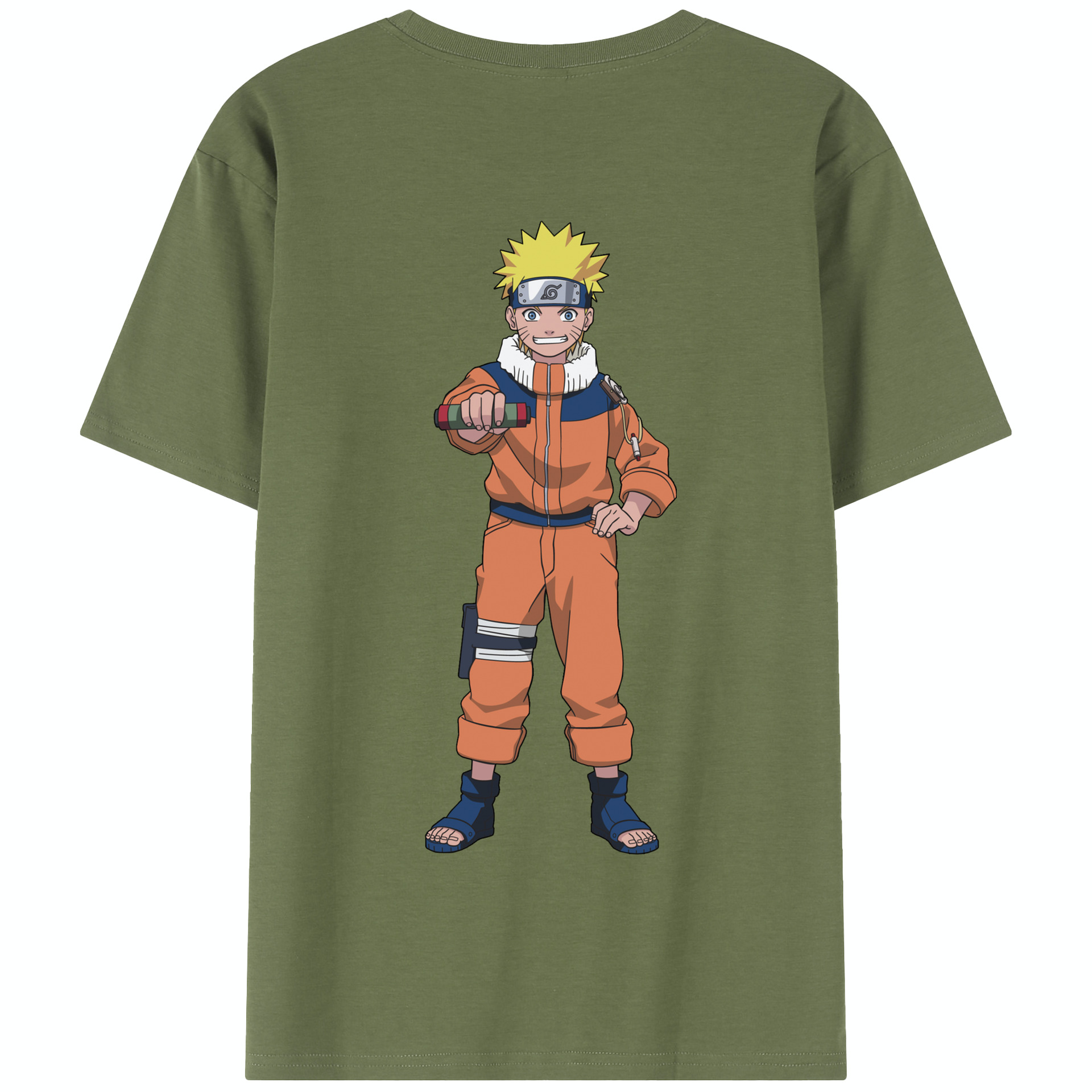（画像用） NARUTO -ナルト- うずまき ナルト Uzumaki Naruto 綿100％半袖Tシャツ（背面プリント）